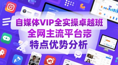 自媒体VIP全实操卓越班，全网主流平台特点优势分析-柚子资源网