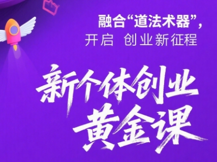 新个体创业黄金课：道法术器四维抢占2025红利-柚子资源网