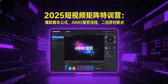 2025短视频矩阵特训营：爆款脚本公式，AIMIX智剪流程，二创原创要点-柚子资源网
