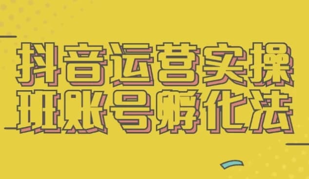 抖音运营实操班账号孵化法-柚子资源网