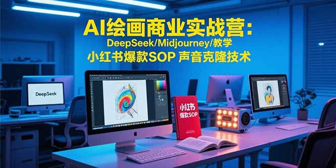 AI绘画商业实战营：DeepSeek/Midjourney/教学小红书爆款SOP声音克隆技术-柚子资源网