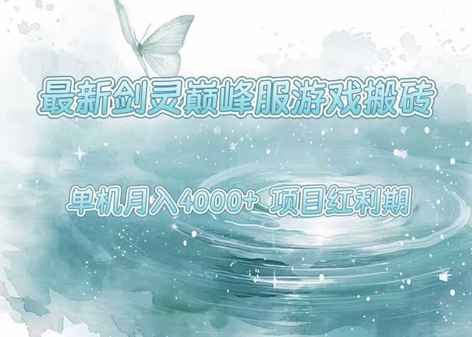 最新剑灵巅峰服游戏搬砖，项目红利期，单机稳定4000+操作简单好上手-柚子资源网