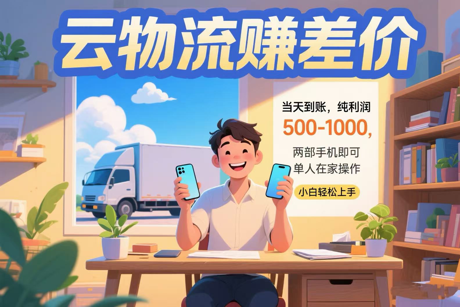 云物流赚差价当天到账纯利润500-1000两部手机即可可单人在家操作小…-柚子资源网