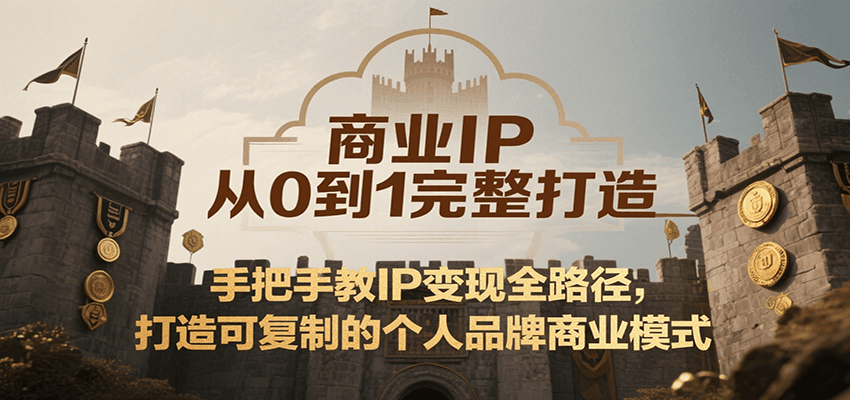 商业IP从0到1完整打造，手把手教IP变现全路径，打造可复制的个人品牌商业模式-柚子资源网