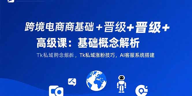跨境电商基础+晋级+高级课：基础概念解析,Tk私域涨粉技巧,AI客服系统搭建-柚子资源网