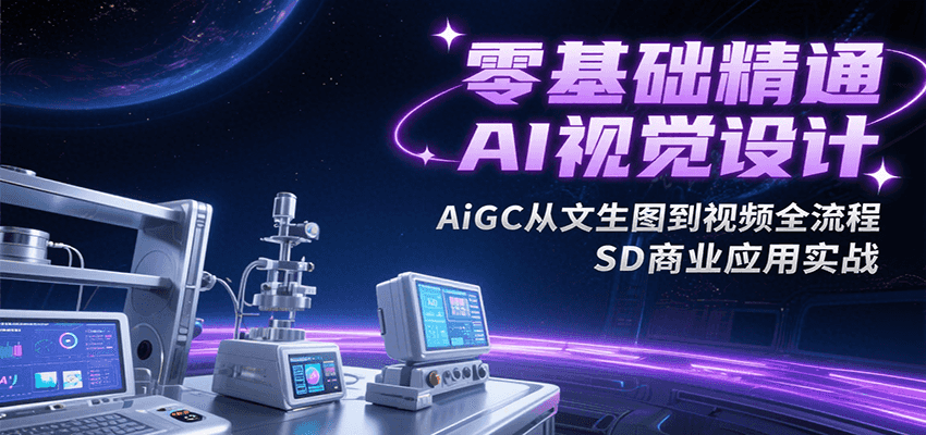 零基础精通AI视觉设计，AiGC从文生图到视频全流程，SD商业应用实战-柚子资源网