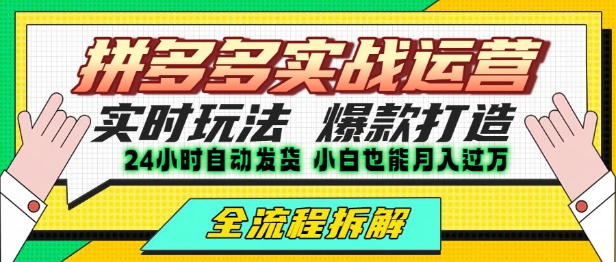 拼多多最新实战运营高投产：长久稳定项目，单店利润一天三位数-柚子资源网