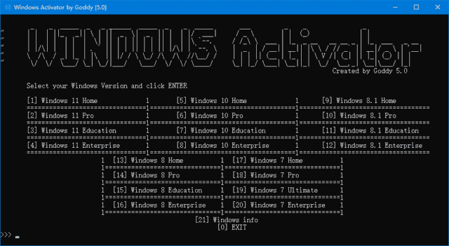 WindowsActivatorbyGoddy(Win11/Win10激活工具)v5.4绿色版-柚子资源网