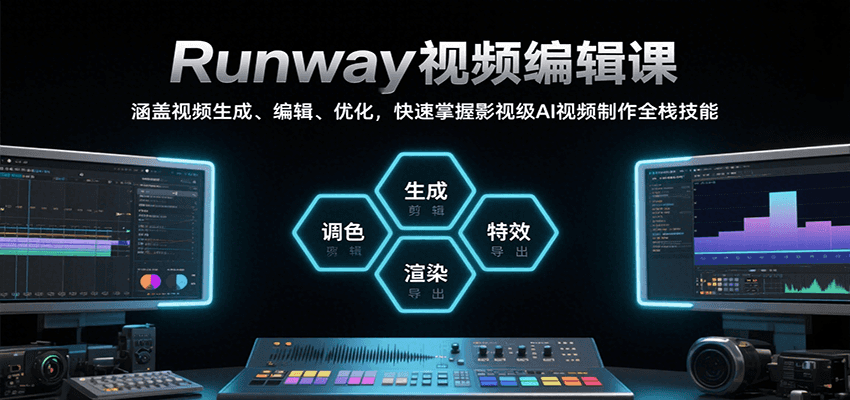 Runway视频编辑课，涵盖视频生成、编辑、优化，快速掌握影视级AI视频制作全栈技能-柚子资源网