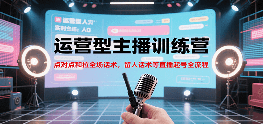运营型主播训练营，点对点和拉全场话术，留人话术等直播起号全流程(更新7月)-柚子资源网
