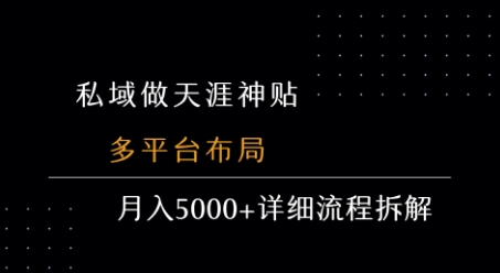 私域做天涯神贴多平台布局月入5k+详细流程拆解-柚子资源网