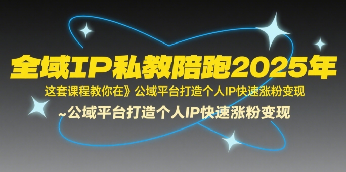 全域IP私教陪跑2025年，这套课程教你在​公域平台打造个人IP快速涨粉变现-柚子资源网