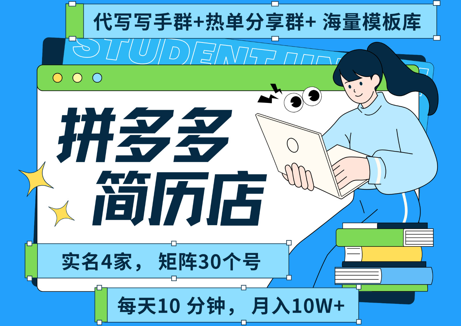 拼多多电商拼多多虚拟资料简历海报代写全SOP流程毫无保留分享(含后端资料)-柚子资源网
