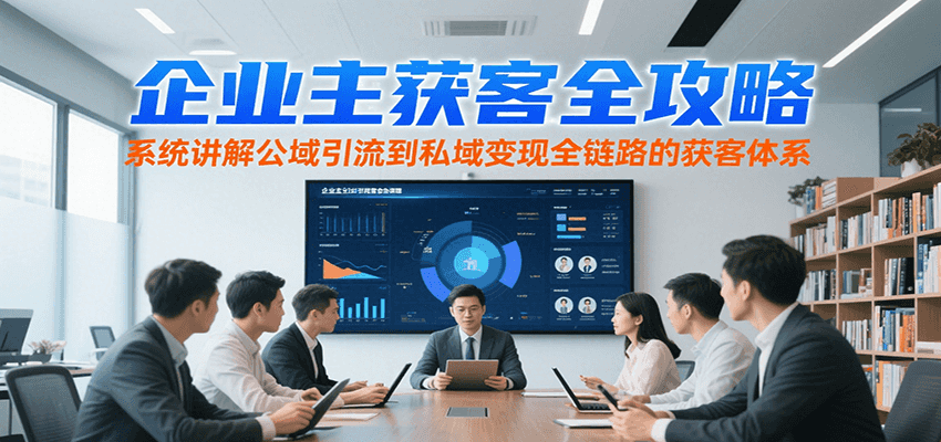 企业主获客全攻略，系统讲解公域引流到私域变现全链路的获客体系-柚子资源网