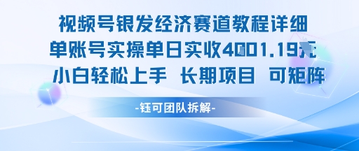 视频号银发经济赛道单账号实操单日实收1k+，小白轻松上手长期项目-柚子资源网