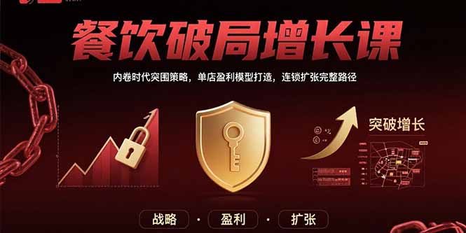 餐饮破局增长课：内卷时代突围策略，单店盈利模型打造，连锁扩张完整路径-柚子资源网