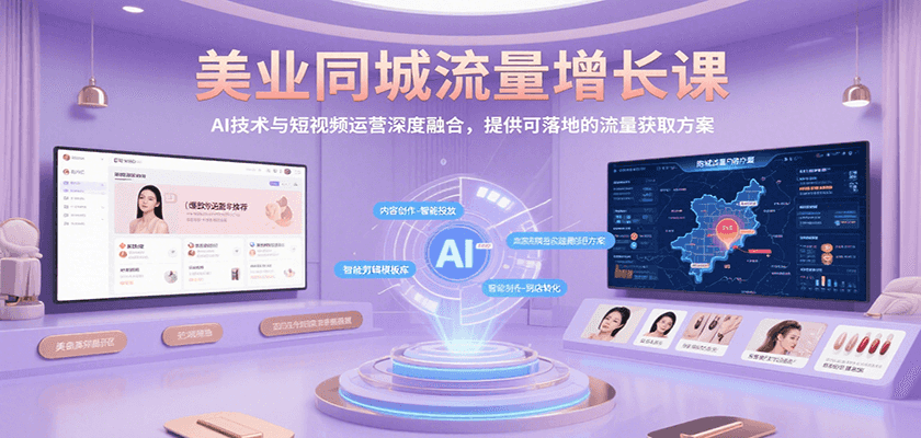 美业同城流量增长课，AI技术与短视频运营深度融合，提供可落地的流量获取方案-柚子资源网
