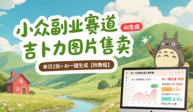 小众副业赛道吉卜力图片售卖单日2张+AI一键生成【附教程】-柚子资源网