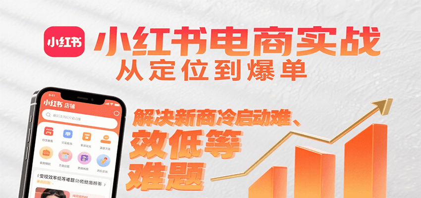 小红书电商实战，从定位到爆单解决新商冷启动难、变现效率低等难题-柚子资源网