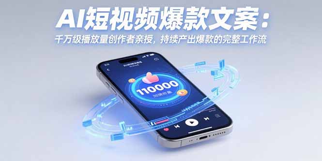 AI短视频爆款文案：千万级播放量创作者亲授，持续产出爆款的完整工作流-柚子资源网