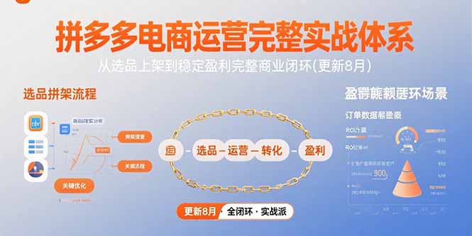 拼多多电商运营完整实战体系，从选品上架到稳定盈利完整商业闭环(更新8月-柚子资源网