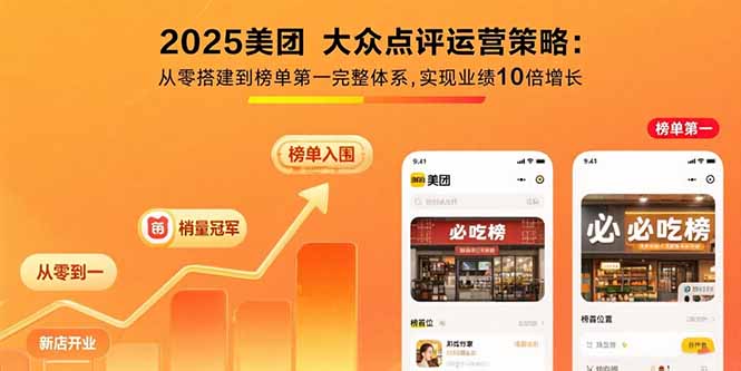 2025美团大众点评运营策略:从零搭建到榜单第一完整体系,实现业绩10倍增长-柚子资源网