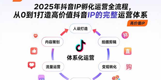 2025年抖音IP孵化运营全流程，从0到1打造高价值抖音IP的完整运营体系-柚子资源网