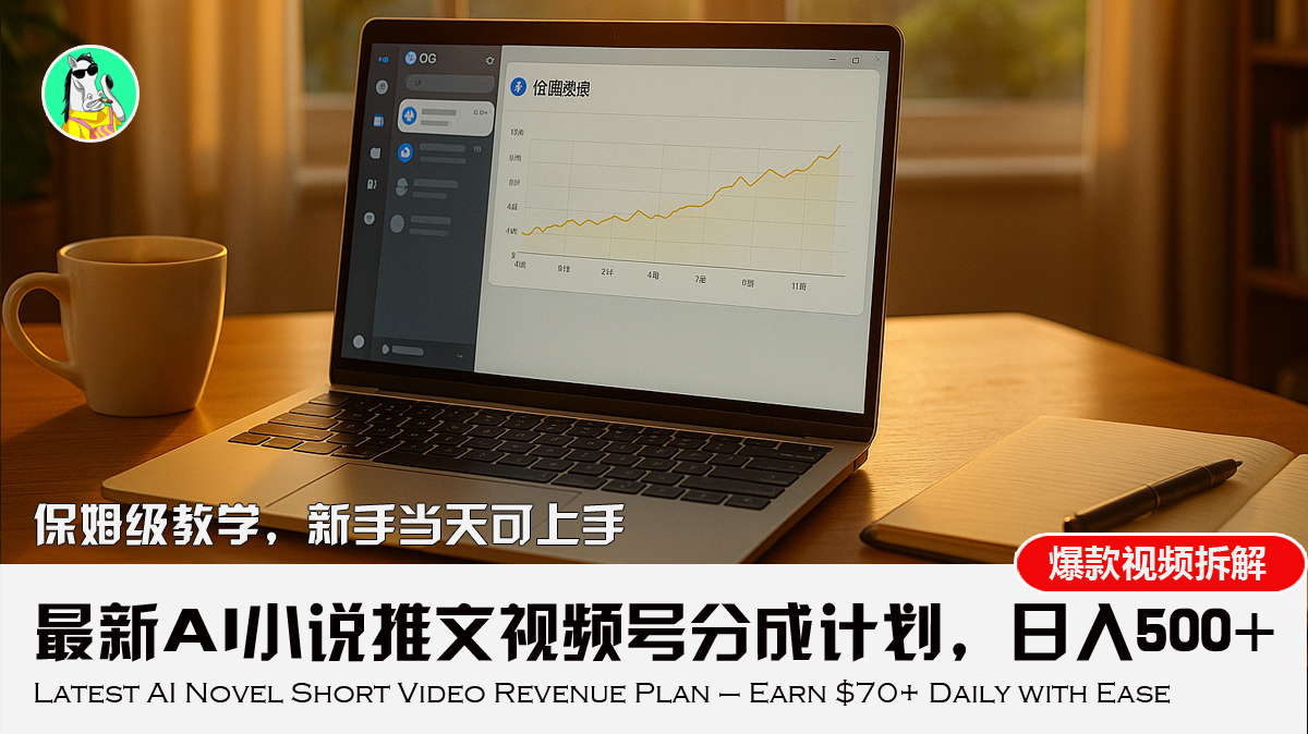 最新AI小说推文视频号分成计划，新手小白也能当天日入500+教程-柚子资源网