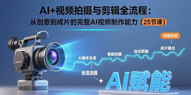 AI+视频拍摄与剪辑全流程：从创意到成片的完整AI视频制作能力(25节课-柚子资源网
