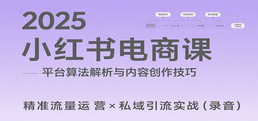 2025小红书电商课：解析算法，创作高转化内容，助力卖家获取流量实现变现(录音)-柚子资源网