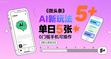 微头条AI新玩法，小白单日5张+，0门槛手机可操作【附工具指令】-柚子资源网