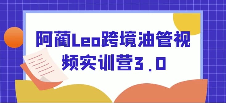 阿蔺Leo跨境油管视频实训营3.0-柚子资源网