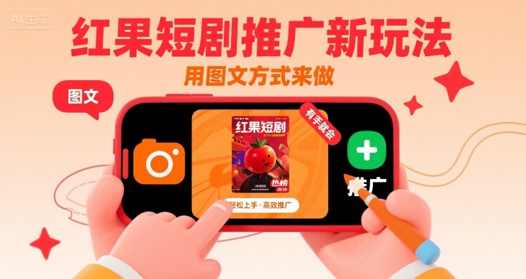 红果短剧推广新玩法，用图文方式来做，有手就会-柚子资源网