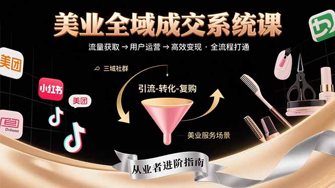 美业全域成交系统课程：帮助美业从业者打通从流量获取到高效变现全流程-柚子资源网