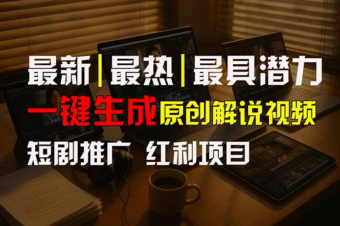 短剧推广新思路，AI一键生成原创解说视频，10分钟产出100条，30天赚了5.5w-柚子资源网