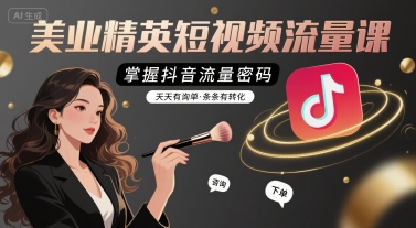 美业精英短视频流量课，掌握抖音流量密码，天天有询单，条条有转化-柚子资源网