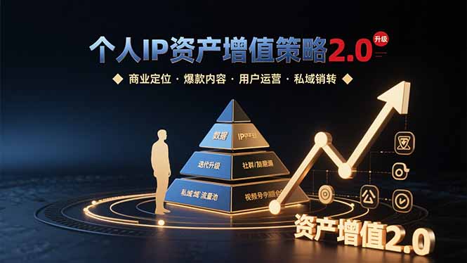 个人IP资产增值策略2.0拆解商业定位/爆款内容/用户运营/私域销转四大模块-柚子资源网