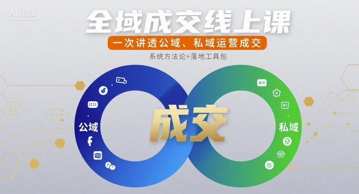 全域成交线上课，一次讲透公域、私域运营成交-柚子资源网