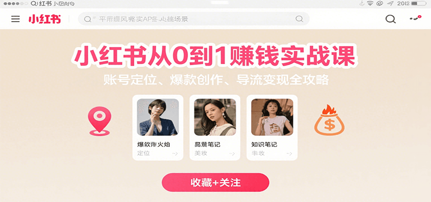 小红书从0到1赚钱实战课：账号定位、爆款创作、导流变现全攻略-柚子资源网