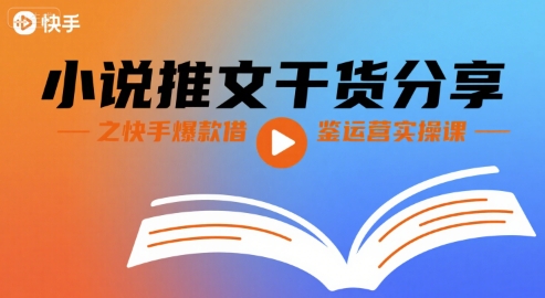 小说推文干货分享之快手爆款借鉴运营实操课-柚子资源网