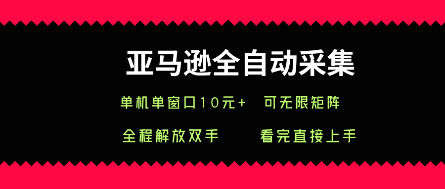 亚马逊全自动采集，单机单窗口一天10+，可无限矩阵去做【揭秘】-柚子资源网