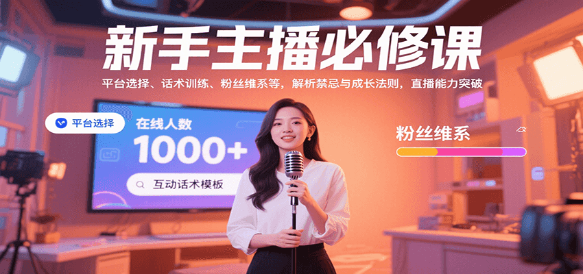 新手主播必修课：平台选择、话术训练、粉丝维系等，解析禁忌与成长法则，突破直播能力-柚子资源网