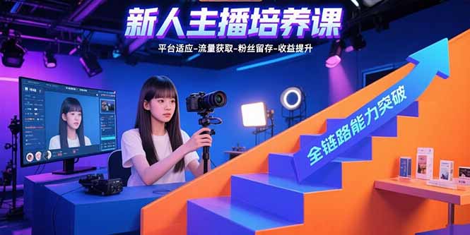 新人主播培养课：平台适应-流量获取-粉丝留存-收益提升全链路能力突破-柚子资源网