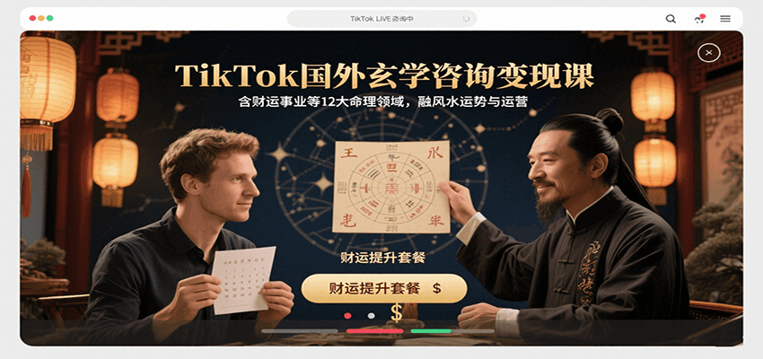 TikTok国外玄学咨询变现课，含财运事业等12大命理领域，融风水运势与运营-柚子资源网