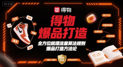 得物爆品打造，全方位梳理得物流量算法规则爆品打造规则-柚子资源网