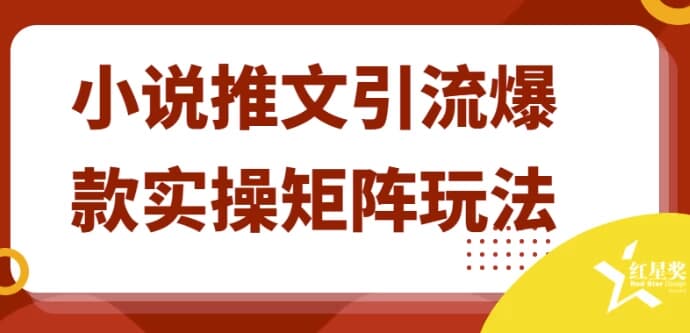 小说推文引流爆款实操矩阵玩法-柚子资源网