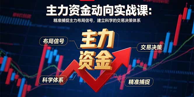 主力资金动向实战课-8月：精准捕捉主力布局信号，建立科学的交易决策体系-柚子资源网