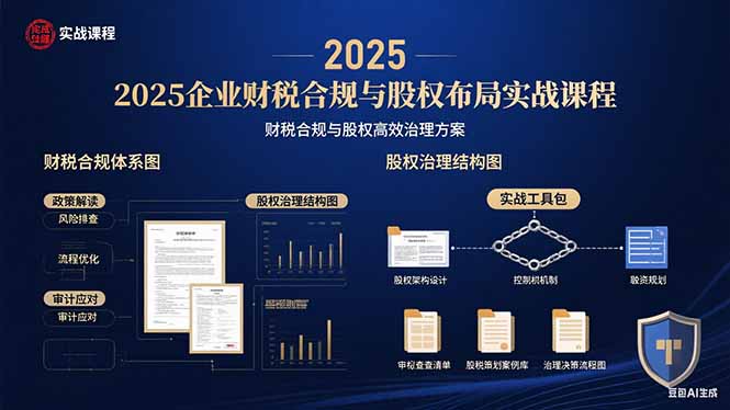 2025企业财税合规与股权布局的实战课程：财税合规与股权高效治理方案-柚子资源网
