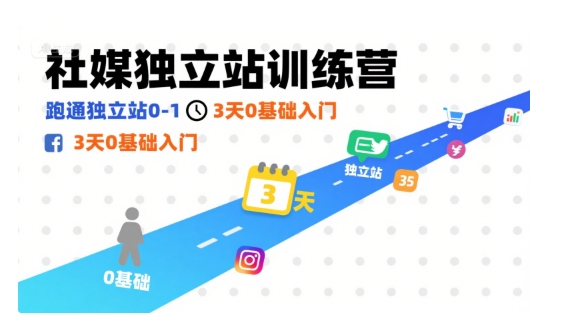 社媒独立站训练营，跑通独立站0-1，3天0基础入门-柚子资源网