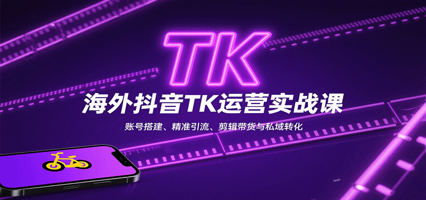 海外抖音TK运营实战课：账号搭建、精准引流、剪辑带货与私域转化-柚子资源网